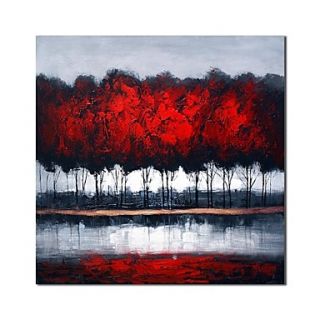 Hand Painted Oil Painting Abstract Woods Oil Painting with Stretched Frame