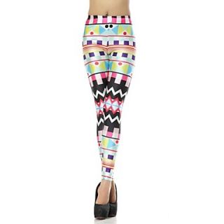 Elonbo Womens Round Collar Digital Printing Coloured Drawing or Pattern All Kinds Of Color Graphic Style Tight Leggings