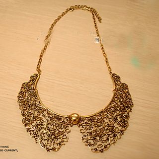 MISS U Womens Vintage Cut Out Metal Collar Necklace