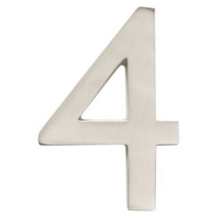 Architectural Mailbox 4 Cast Floating House Number 4 Satin Nickel