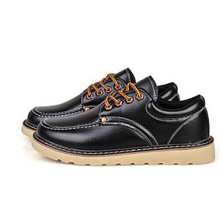 Trend Point Mens Popular Leather Shoes(Black)