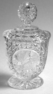 Hofbauer Byrdes Collection (The) Jar and Lid   Clear, Pressed, Bird