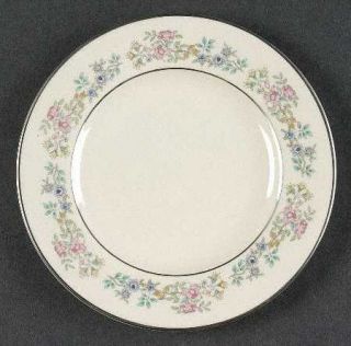 Minton Summer Song Bread & Butter Plate, Fine China Dinnerware   Floral Rim Verg