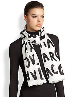 Marc by Marc Jacobs Adults Suck Logo Scarf   Antique White