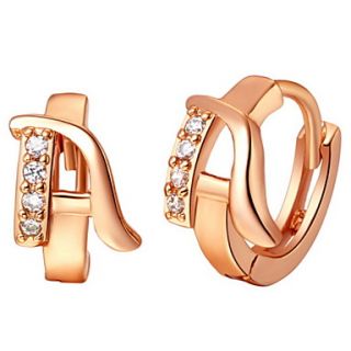 Special Silver And Gold Plated With Cubic Zirconia Letter A Womens Earring(More Colors)