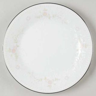 Noritake Temptation Salad Plate, Fine China Dinnerware   Pink Flowers, White & G