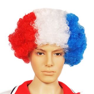 Capless Football Fans Party Wig(Holland Flag Colors)