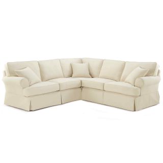 Friday Twill 3 pc. Slipcovered Sectional, Natural