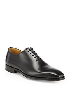  Collection Balmor Leather Lace Up Oxfords   Black