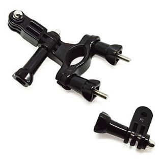 Bicycle Handlebar Seatpost Clamp with Three way Adjustable Pivot Arm for Gopro Hero 3/3/2/1