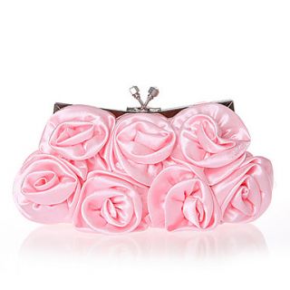 BPRX New WomenS Sweet 3D Floral Silk Evening Bag (Pink)