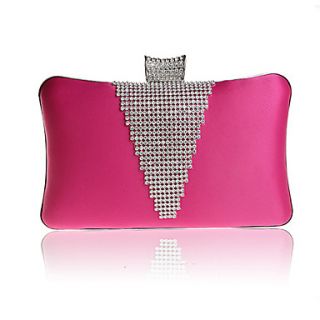 BPRX New WomenS Fashion Rectangle Textured Metal Evening Bag (Rose Red)