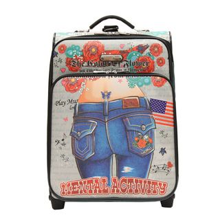 Nicole Lee Lucia Print 21 Inch Expandable Rolling Carry on (Lucia Weight 10 lbsPockets (1) Exterior zipper pocket, (2) Ineterior open pocketsCarrying strap Retractable handle Extends up to 40 inchesWheel type In line skate wheelsClosure Zipper closu