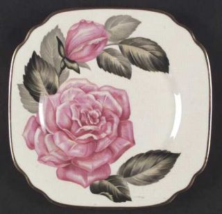 Syracuse Floral Accent Plates (Virginia,Goldtrim) Square Salad Plate, Fine China