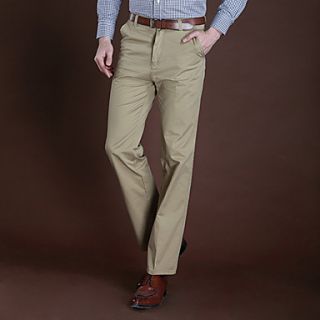 ARW Mens Leisure Solid Color 100% Cotton Khaki Pants