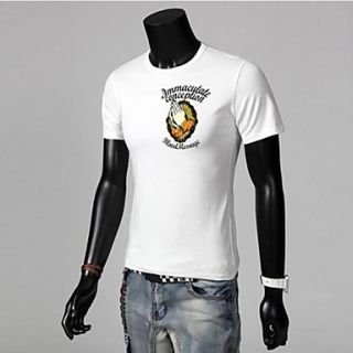 Mens Round Neck Slim Casual Short Sleeve Printing T shirts(Acc Not Included)
