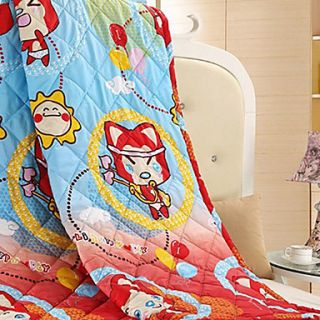 Luolaiya Raccoon Dog Small Imitation Cotton Printing Summer Cool Quilt (Screen Color)