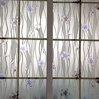Classic Artistic Curves and Light Purple Flowers Window Film