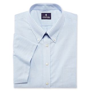 Stafford Short Sleeve Oxford Dress Shirt   Big and Tall, Blue, Mens