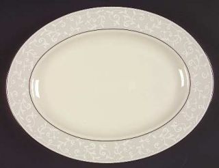 Lenox China Pearl Innocence 13 Oval Serving Platter, Fine China Dinnerware   Wh