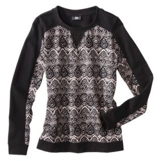 Mossimo Womens Long Sleeve Fancy Sweatshirt   Black XL