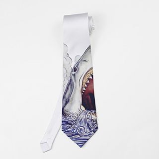 Mens Fashion Casual Shark pattern Tie