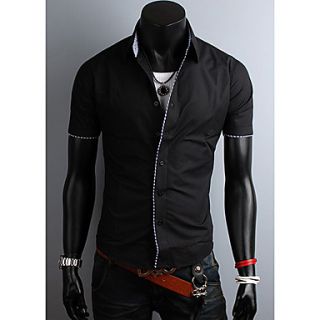 Midoo Short Sleeved Fashion Elegant Shirt (Black)