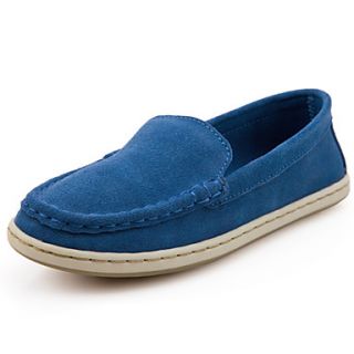XNG 2014 Summer Simple Shallow Mouth Leather Peas Shoes (Lake Blue)