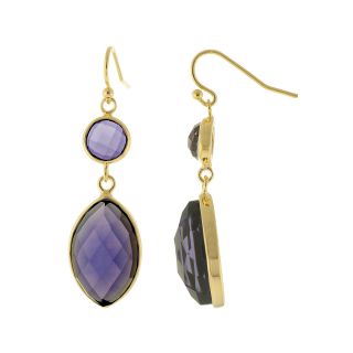 ATHRA Purple Resin Marquise Double Drop Earrings, Womens