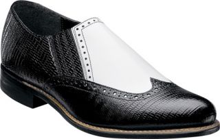 Mens Stacy Adams Dayton 00622   Black/White Leather Slip on Shoes