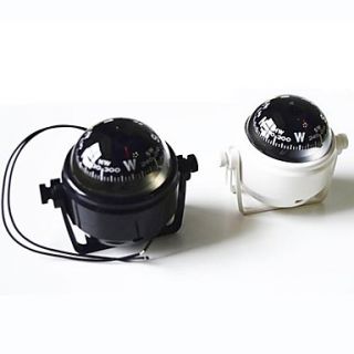 Marine Plastic Compass with Stand and Boat Caravan Truck 12V LED Light ZW 550  Black/White