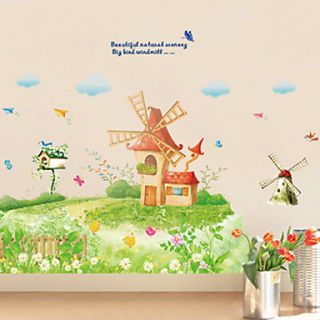 Botanical Windmill Floral Wall Stickers