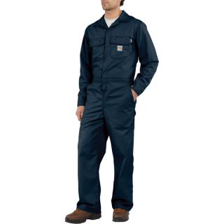Carhartt Flame Resistant Twill Unlined Coverall   Dark Navy. 36 Inch Waist,