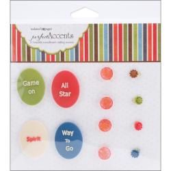 Game On Perfect Accents word Cameos, Flower Whimsies, Sparklers