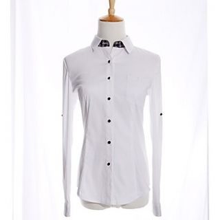 Veri Gude Womens All Match Bodycon 100% Cotton Korean Long Sleeve Shirt