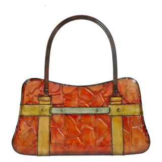 Crestview Collection Handbag Metal Wall Art in Red Multicolor   CVTWA1099