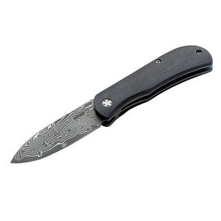 Boker Plus Exskelibur Ii Damascus Outdoor Pocket Knife (BrownBlade materials Stainless DamascusHandle materials Ebony WoodBlade length 2.75 inchesHandle length 3.75 inchesWeight 2 ouncesDimensions 6.5 inches long x 1 inch wide x 0.5 inch deepBefore 
