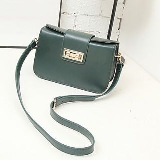 NPSJ Womens Elegant Green Metal Buckle Leather Portable Message Bag 04 12