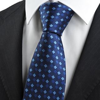 Tie New Dark Navy Blue Cross Checked Mens Tie Necktie Formal Business Gift
