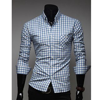 MSUIT Fashion MenS Plaid Shirt Z9112