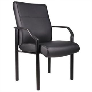 Boss Office Products Leather Guest Chair with Steel Legs B689