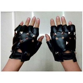Men And Women Fashionable Rivets Fingerless Gloves
