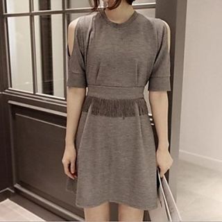 Womens Half Sleeve Off The Shoulder Mini Dress