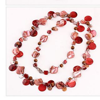 Ginasy Shell Wooden Bead Long Necklace