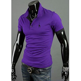 Chaolfs Mens Large Size Short Sleeve Fawn Polo Shirt (Purple)