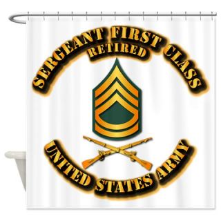  Army   SFC   Retired   Infantry Shower Curtain  Use code FREECART at Checkout