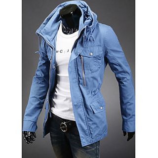 Chaolfs Mens England Style Medium Style Slim Jacket(Light Blue)