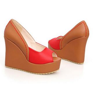 Sunfarey Womens Casual Platform Contrast Color Open Toe Shoes