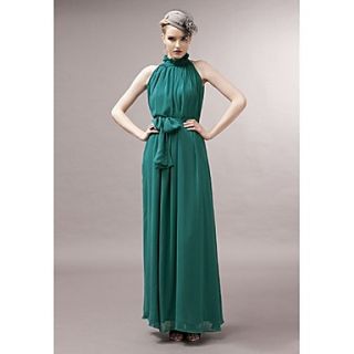 Swd New Floral Collar Full Length Hem Dress (Green)
