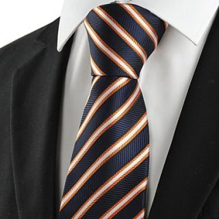 Tie Luxury Silver Striped Black Formal Mens Tie Necktie Wedding Holiday Gift